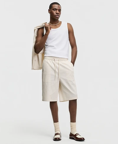 Mode of One Men's Relaxed-Fit Crinkle Stripe Shorts, Macy's Exclusive