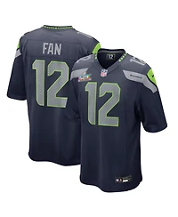 Nike Men's 12s Navy Seattle Seahawks Super Bowl Lx Game Jersey