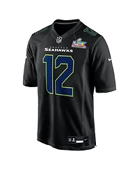 Nike Men's 12s Black Seattle Seahawks Super Bowl Lx Fashion Game Jersey