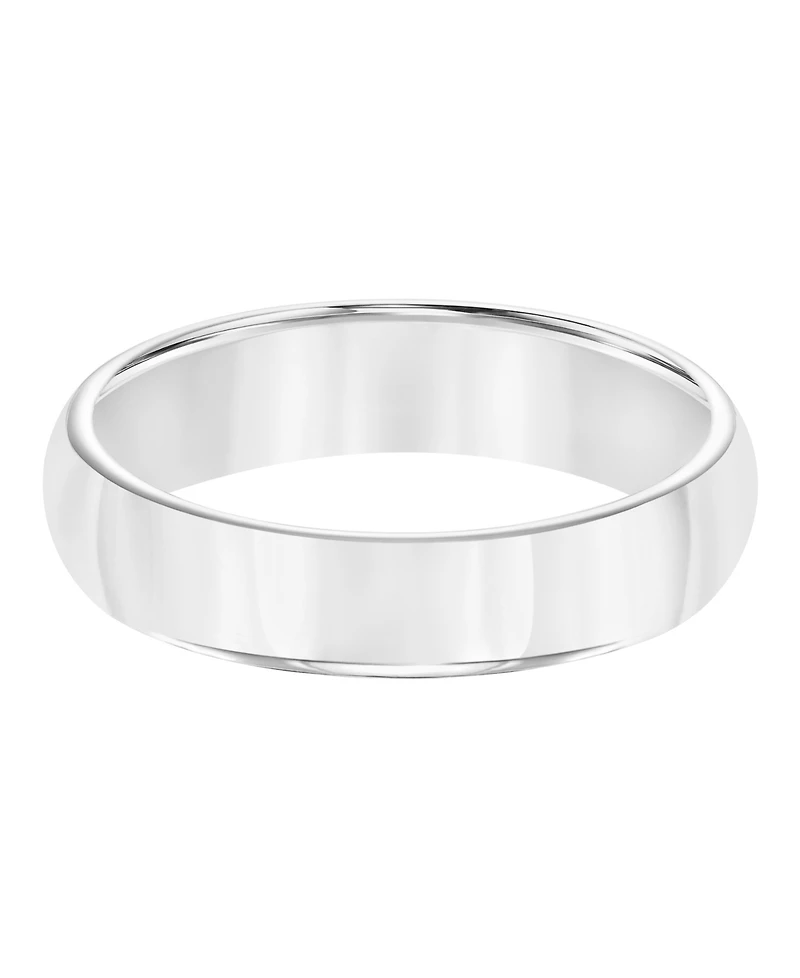 Triton Men's White Tungsten Carbide Ring, Dome Wedding Band (5mm)