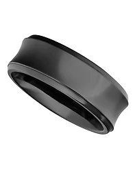 Triton Men's Black Titanium Ring, Concave Wedding Band (8mm)