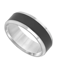 Triton Men's Tungsten Carbide and Ceramic Ring, 8mm Wedding Band