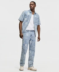 Mode of One Men's Meadow Straight-Fit Floral Jacquard Jeans, Macy's Exclusive