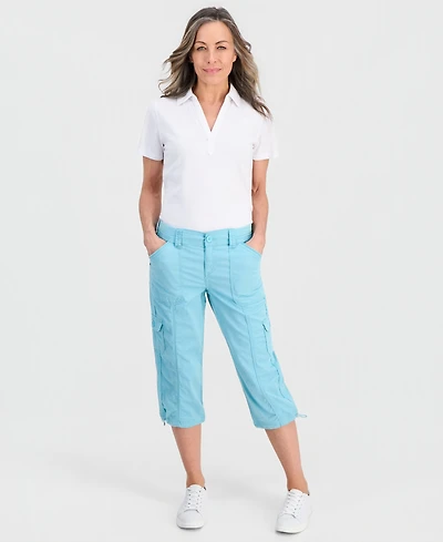 Style & Co Petite Mid-Rise Cargo Capri Pants, Exclusively at Macy's