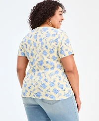 Style & Co Plus Short-Sleeve Henley Top, Macy's Exclusive