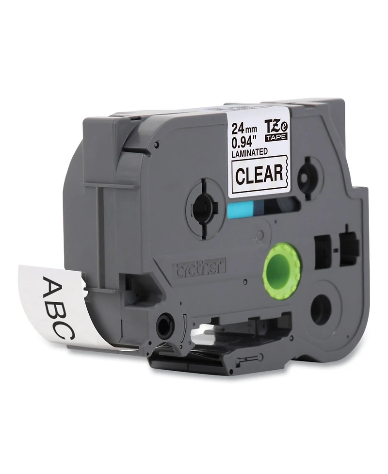 Brother P-Touch TZE151 TZe 0.94 in. x 26.2 ft. Standard Adhesive Laminated Labeling Tape - Black on Clear