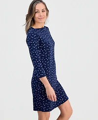 Style & Co Petite Polka Dot Knit Envelope-Neck 3/4-Sleeve Dress, Macy's Exclusive