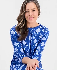 Style & Co Petite Printed Knit Envelope-Neck 3/4-Sleeve Dress, Macy's Exclusive