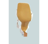 merker ruched spool heel casual sandals