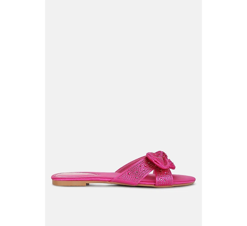 fleurette bow flat sandals