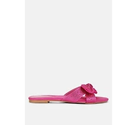 fleurette bow flat sandals