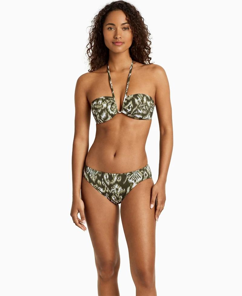 Lauren Ralph Women's Shirred Bandeau Bikini Top
