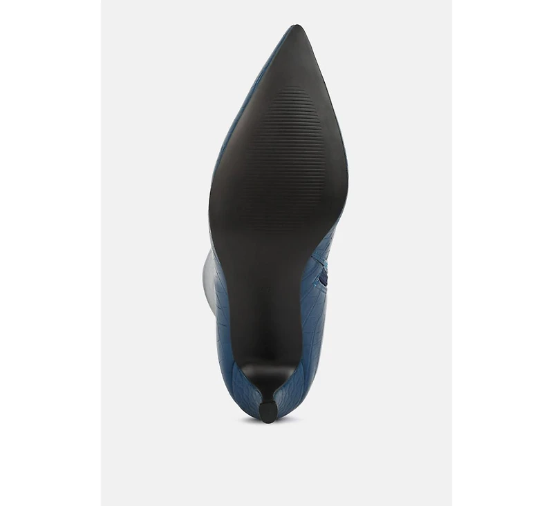Uptown Pointed Mid Heel Calf Boots
