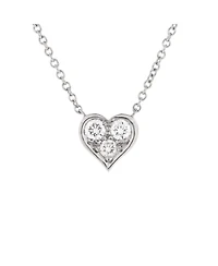 Pre-Owned Tiffany & Co Heart 3 Diamond Pendant Necklace