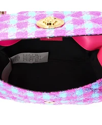 Pre-Owned Versace Mini Medusa Icon Chain Flap Bag Quilted Tweed