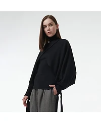 Leem Women's Layered Butterfly Sleeve Knitted Sweater