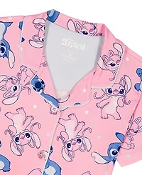 Lilo Stitch Girls' 4-10 Graphic Print Top and Pants, 2-Piece Pajama Set