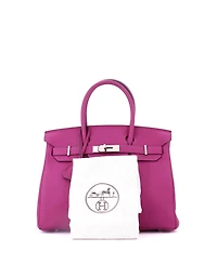 Pre-Owned HERMES Birkin 30 Handbag Pink Togo with Palladium Hardware