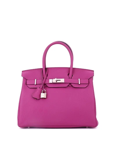 Pre-Owned HERMES Birkin 30 Handbag Pink Togo with Palladium Hardware