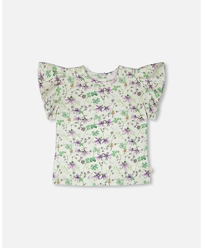 Deux par Baby Girls Jersey T-Shirt Printed Flowers