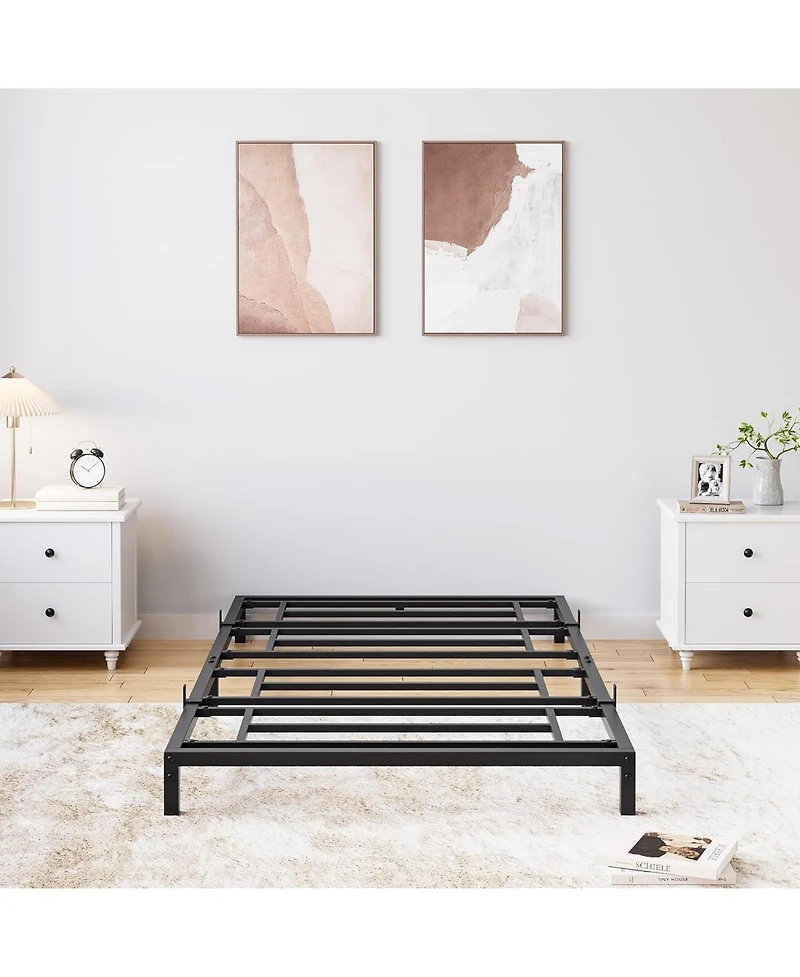Gaomon 8 Inch Twin Bed Frame, Heavy-Duty Metal Platform, Noise-Free, Under-Bed Storage, Steel Slat Support, No Box Spring, Black