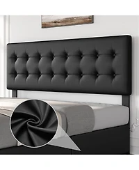 gaomon Bed Frame with Headboard and 4 Storage Drawers, Square Stitched Button Tufted Platform