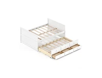 Slickblue Kids Full Bed Frame with Twin Trundle and 3 Drawers