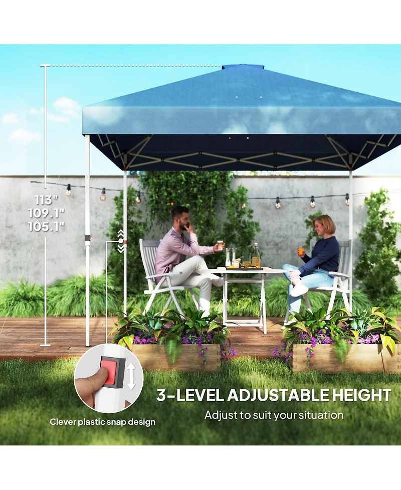 Outsunny 10' x Pop Up Canopy Tent with Sidewall, UPF50+,