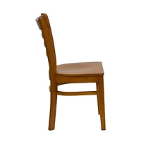 Emma+Oliver 2 Pack Ladder Back Wooden Restaurant Chair