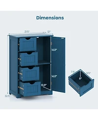 Volenca Freestanding Indoor Wood Storage Cabinet with 4 Drawers