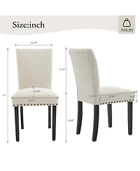 gaomon Set of Linen Upholstered Parsons Dining Chairs