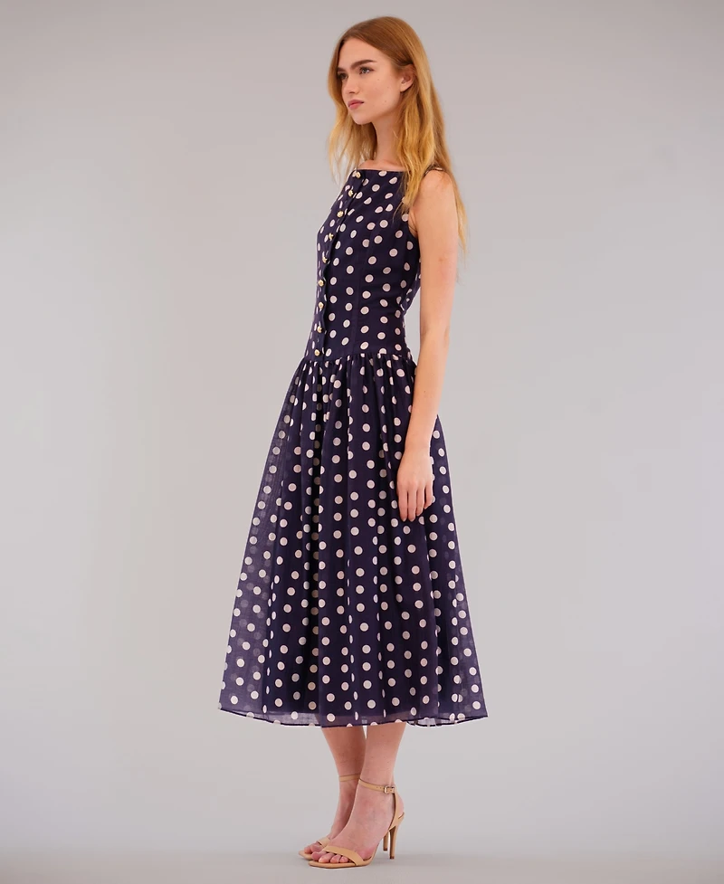 julia jordan Women's Sleeveless Square Neck Midi Dress