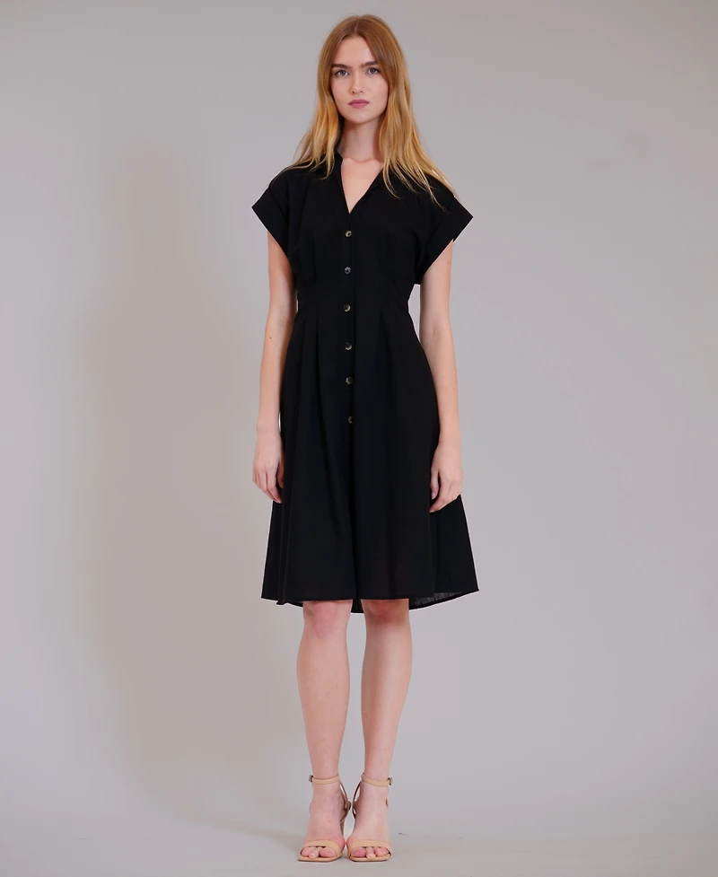 julia jordan Women's Pintuck-Waist Shirtdress