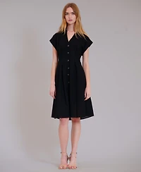 julia jordan Women's Pintuck-Waist Shirtdress