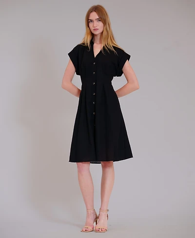 julia jordan Women's Pintuck-Waist Shirtdress