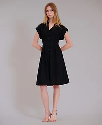 julia jordan Women's Pintuck-Waist Shirtdress