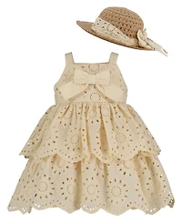 Blueberi Boulevard Baby Girls' Eyelet Sundress and Hat