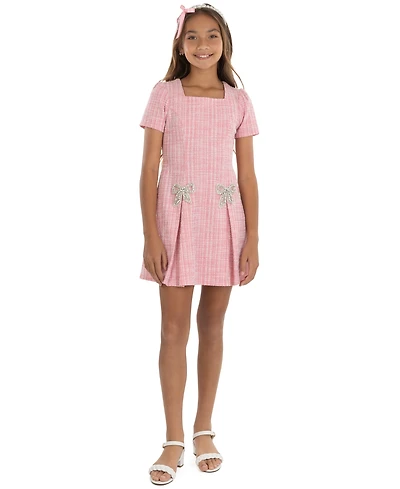 Speechless Girls' 7-16 Square Neck Short-Sleeve Dress