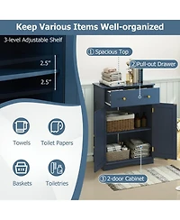 Draft - Volenca Modern Buffet Sideboard Floor Storage Cabinet with Doors, Drawer, and Adjustable Shelf