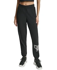Dkny Women's Graffiti Rhinestone Logo High-Rise Relaxed-Fit Joggers