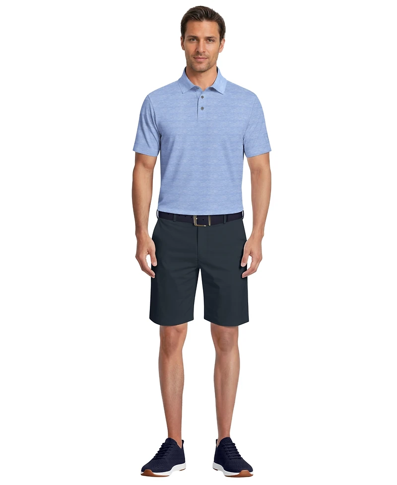 Pga Tour Men's Short Sleeve Airflux Heather Golf Polo Shirt