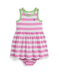 Polo Ralph Lauren Baby Girls' Striped Crewneck Dress & Bloomer
