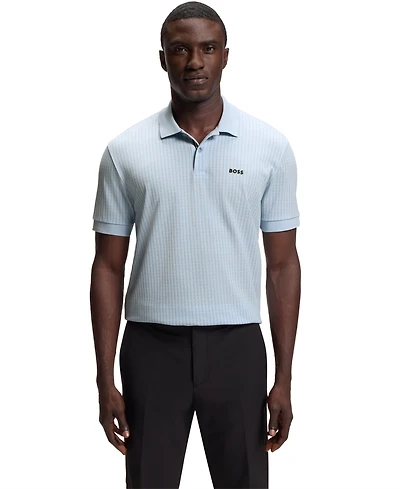 Boss by Hugo Men's Cotton-Pique All-Over Print Polo Shirt