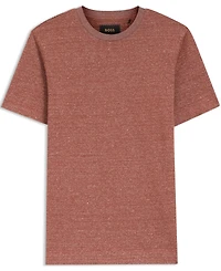 Boss by Hugo Men's Cotton, Linen Silk Mouline-Structured T-Shirt