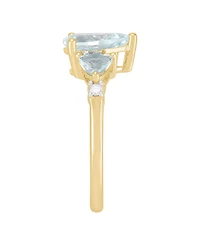 Macy's Aquamarine (1-9/10 ct. t.w.) and Diamond Accent Ring in 14k Yellow Gold