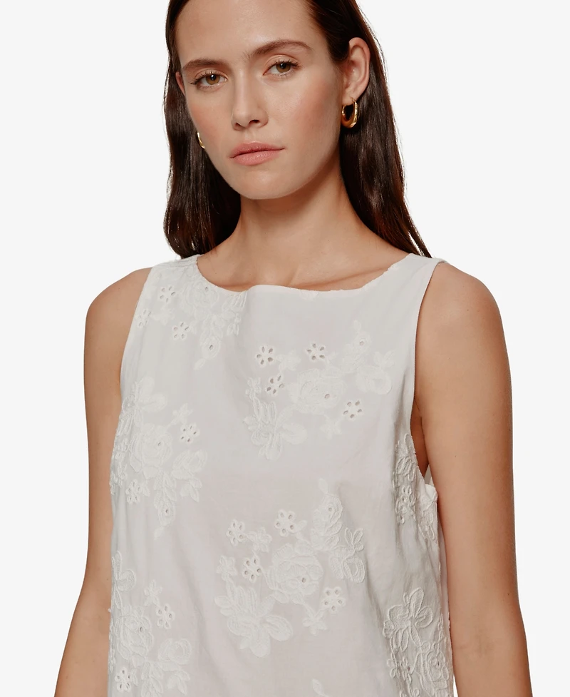 Sanctuary Women's Garden Eyelet Bubble Crew Neck Mini Dress