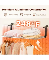Ecooso Portable Aluminum Clothes Drying Rack Towel Stand with Adjustable Foldable Brackets