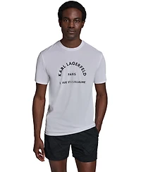Karl Lagerfeld Paris Men's Short-Sleeve Arch Logo Rashguard