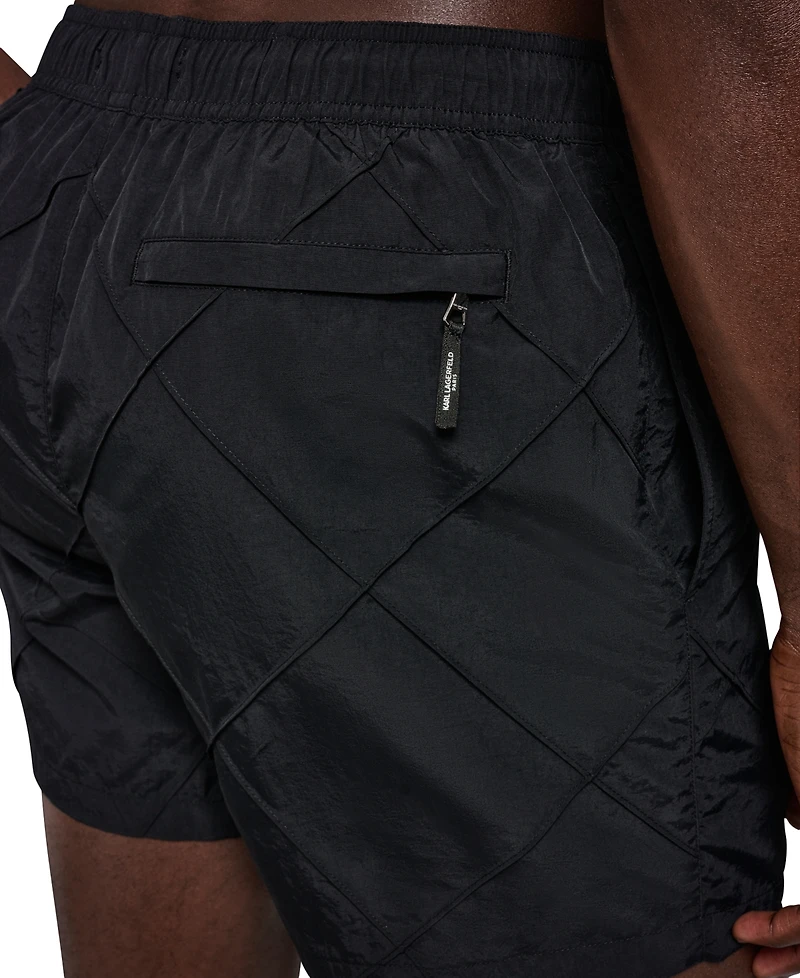Karl Lagerfeld Paris Men's Diamond Pintuck Volley Shorts