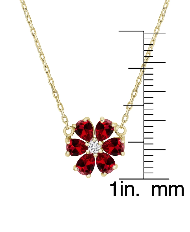 Macy's 2-Piece Garnet (3.93 ct. t.w.) & Amethyst (3.90 Flower Earring and Necklace Set